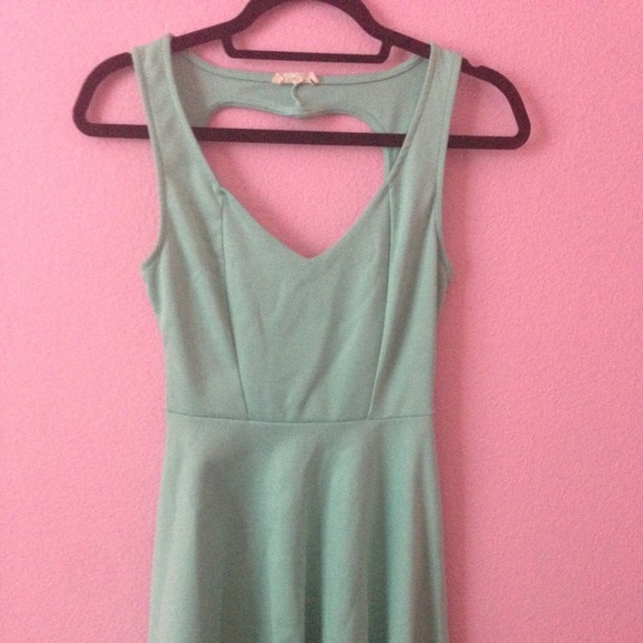 PacSun turquoise dress with cut-out heart in back