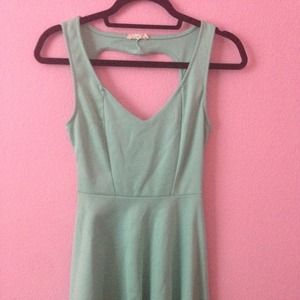 PacSun turquoise dress with cut-out heart in back