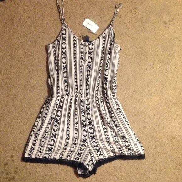 Black & tan romper
