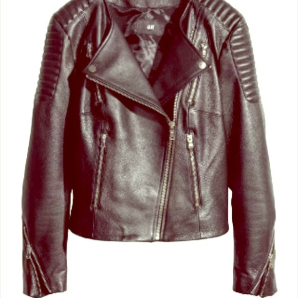 ❌SOLD❌H&M real leather moto jacket
