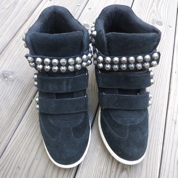 Studded sneaker wedges