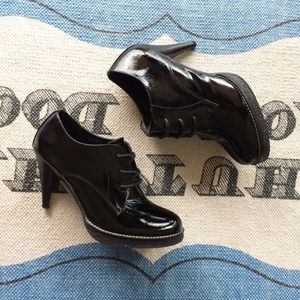 Black Patent Leather Ankle Boots
