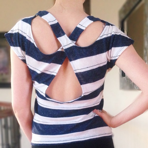 Urban Outfitters Cross Back Striped Top!