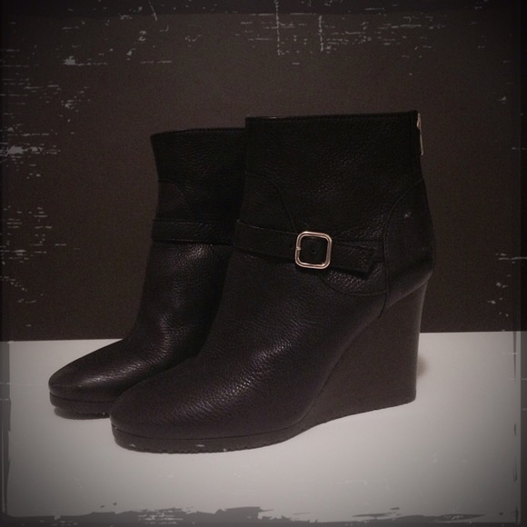 leather boot wedges
