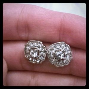 Square silver studs