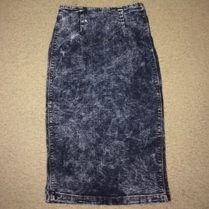High waist denim skirt