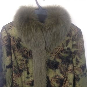 Suede and Rabbit fur zipper jacket