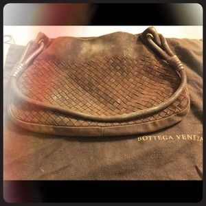 Bottega Veneta brown suede shoulder bag