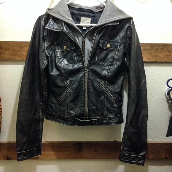 Black leather jacket