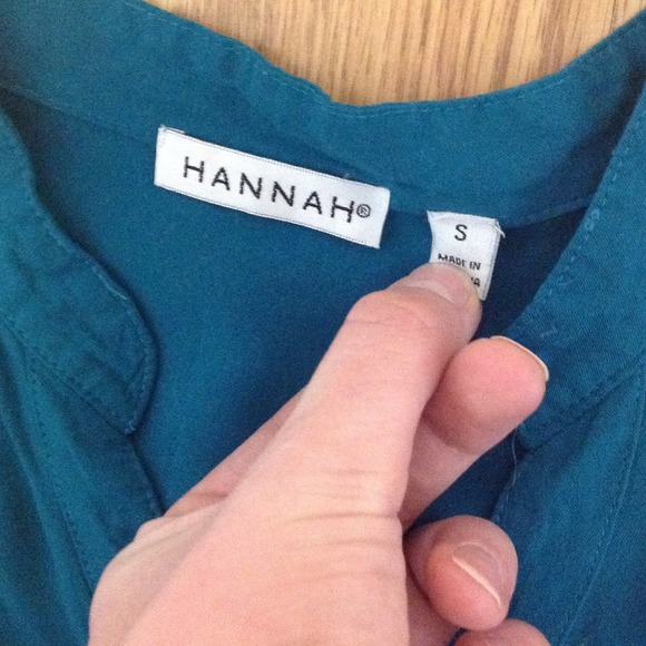 Teal colored long sleeve button up - Picture 2 of 3