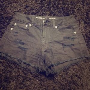 American Eagle Mid Rise Black Shorts