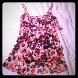 LC Lauren Conrad Ruffle floral top