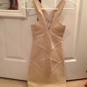 Gold Bandage Bodycon Dress