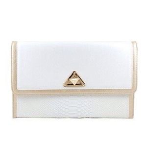 White clutch and nude HandBag combo