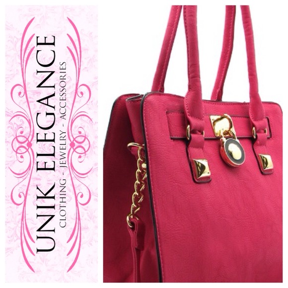 Plum lock decor designer tote bag✨ - Picture 3 of 4