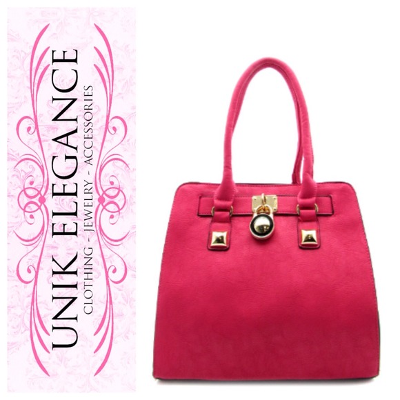 Plum lock decor designer tote bag✨ - Picture 2 of 4