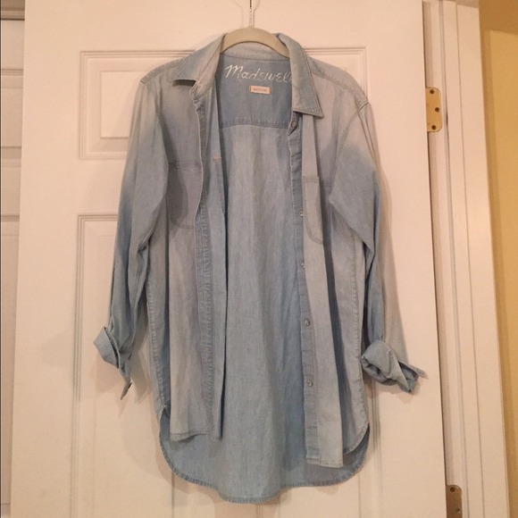 Oversized denim shirt