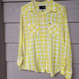 Yellow plaid Hurley top