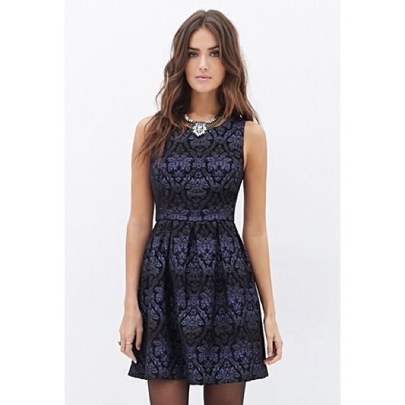 Purple/black Baroque Chenille Dress
