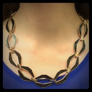 Trendy gold and black necklace