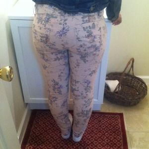 Tan floral pants
