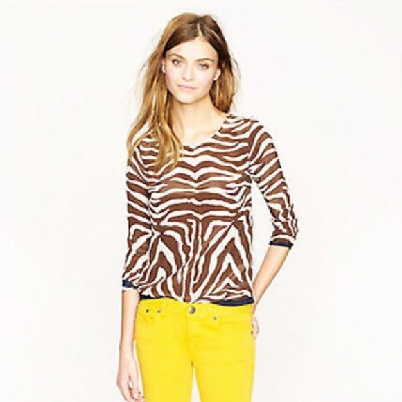 J CREW-Silk Zebra Print top like new!