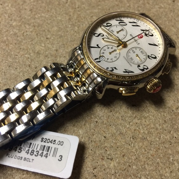 Michele Fluette Silver White Dial Ladies Watch