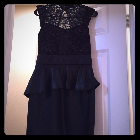 Black Lace & Leather dress