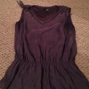 Silk charcoal cinch waist dressy tank!