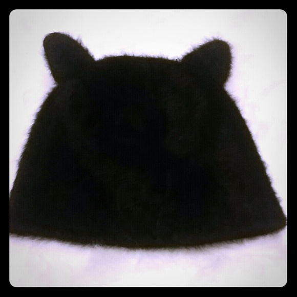 ear hat bear hat black blk horse fur furry