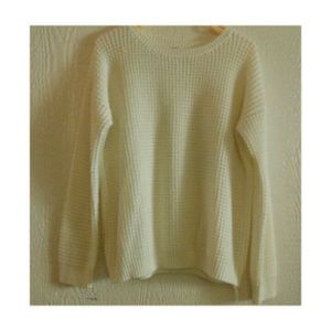 Cream Waffle Knit Sweater