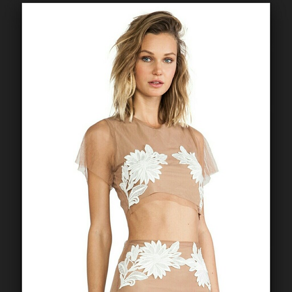 ❌SOLD ❌For Love and Lemons Balmy Nights Crop Top - Picture 2 of 3