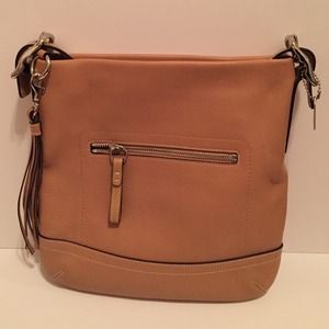 Coach Dark Beige Leather Crossbody Handbag