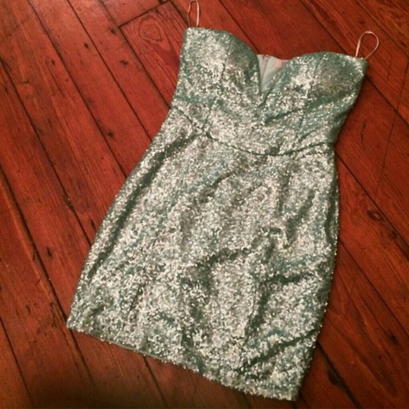 Turquoise Sequin Tobi Dress