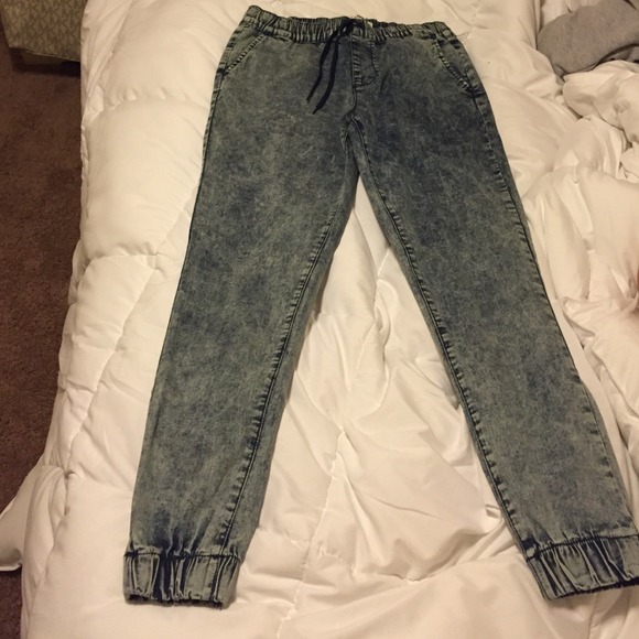 denim washed joggers