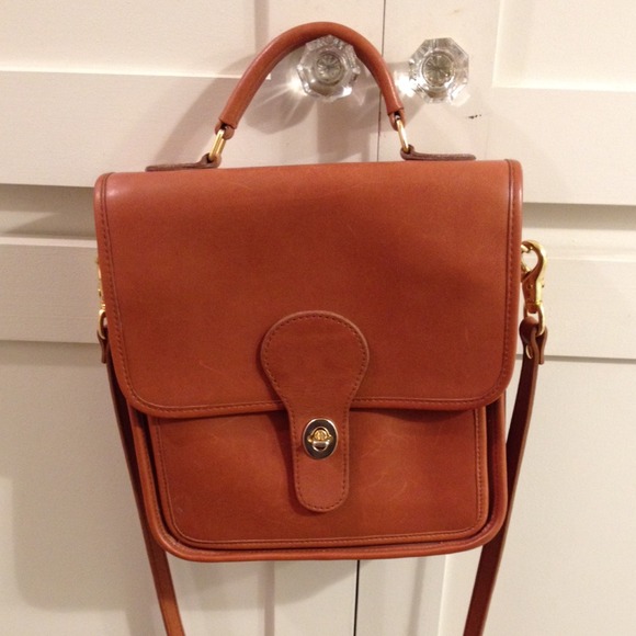 Vintage hipster brown authentic leather purse