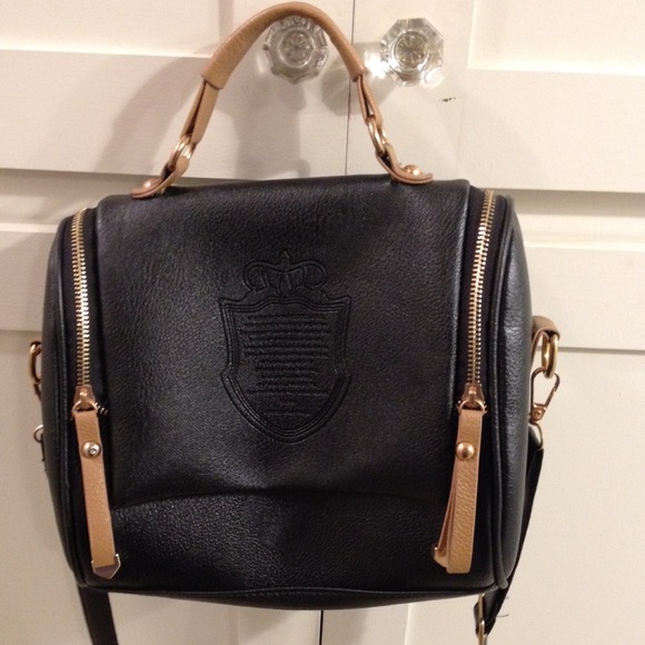 Faux leather satchel purse