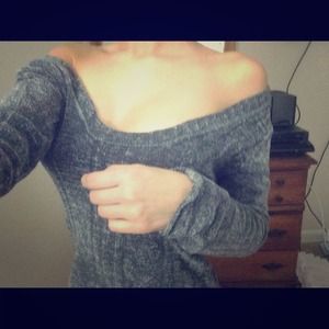 Gray off-shoulder top