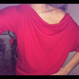 Red off-shoulder top