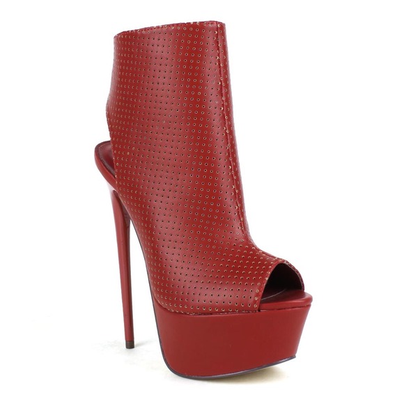 🚫SOLD🚫Red perforated stilettos - Picture 3 of 4