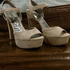 Tan faux swede heals