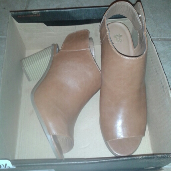 Route 66 Boots - NEW OPEN TOE BOOTS SHOES LIGHT BROWN