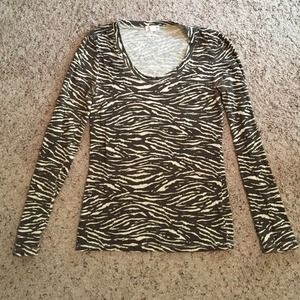 Brown Zebra Long Sleeve Tee