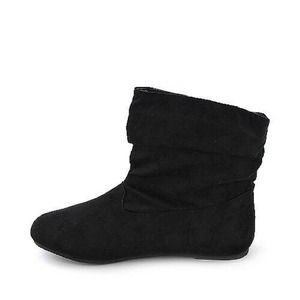 price drop black faux suede boots