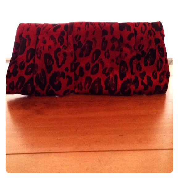 Red leopard print clutch