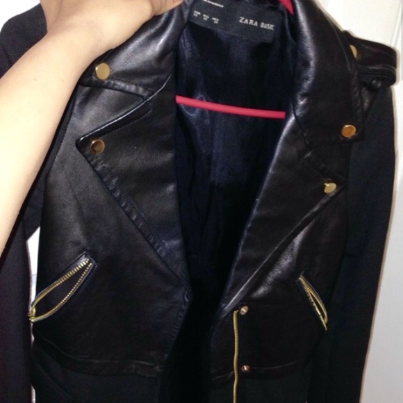 Zara leather/wool winter coat