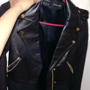 Zara leather/wool winter coat