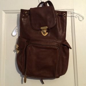 Vintage Brown Leather Backpack