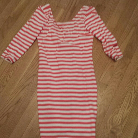 AE coral stripped dress