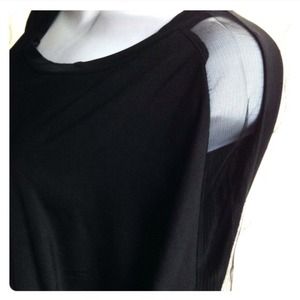 Black Mesh Sleeve Top